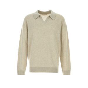 Le Kasha Men Sand Cashmere Gibson Sweater